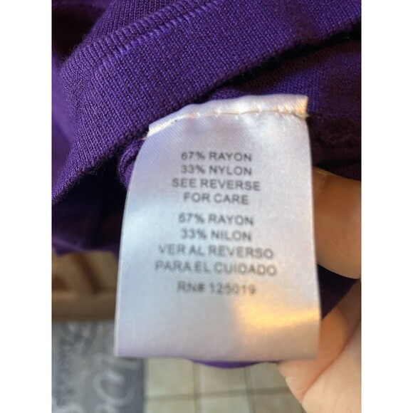Joseph A Women's Purple Turtleneck Sweater Size XL EUC Gathers on Collar - Picture 6 of 7